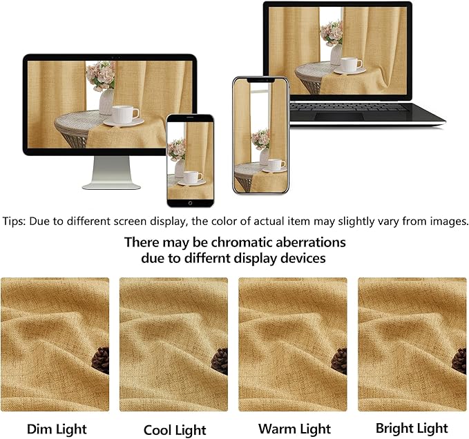 OWENIE Gold Valances for Windows 1 Pcs, Light Filtering Textured Farmhouse Short Small Valance Curtains for Bathroom Basement Living Room Bedroom, Rod Pocket Half Curtains Over Sink, 52Wx14L Inch