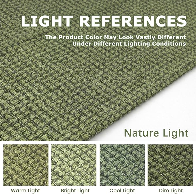 KOZYFLY Indoor Door Mat 2x3 ft Small Area Rugs Washable Front Door Mat Non Slip Rubber Backed Entryway Rug Cotton Entrance Doormat for Front Porch Bathroom Kitchen Bedroom, Bright Green/Earthy Green