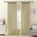 IVAPUPU 96 Inch Linen Curtains 2 Panel Set for Living Room, Pinch Pleated Semi Sheer Curtain Rustic Textured Light Filtering Memory Trained Drapes with Hook for Bedroom Office, Grey Beige, W40xL96