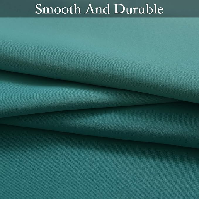 SimpleHome Ombre Room Darkening Curtains for Bedroom, Light Blocking Gradient Grey White to Teal Thermal Insulated Grommet Window Curtains/Drapes for Living Room,2 Panels, 52x84 inches Length