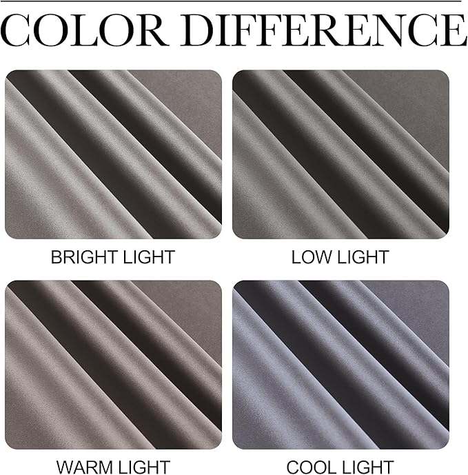 NICETOWN Chrome Gray Blackout Curtains 84 inches Long for Bedroom, Grommet Thermal Insulated Light Blocking Window Treatments for Living Room, W52 x L84, 2 Panels