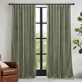 RYB HOME Sage Green Velvet Curtains 94 inches with Hook Belt, Soft Fabric Room Darkening Thermal Insulated Luxurious Home Decor Curtains for Living Room Bedroom, W 52" x L 94", 2 Panels Set