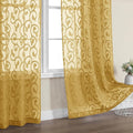 OWENIE Furman Semi Sheer Curtains 72 Inch Length 2 Panels Set, Jacquard Pattern Rod Pocket Light Filtering Farmhouse Curtains for Bedroom Living Room, 2 Pieces 80 Inch Wide, 72 inch Long