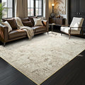 Toneed Abstract Area Rug 7x10 Modern Washable Rug Soft Non Slip Rug Low Pile for Bedroom Living Room Dining Room Beige