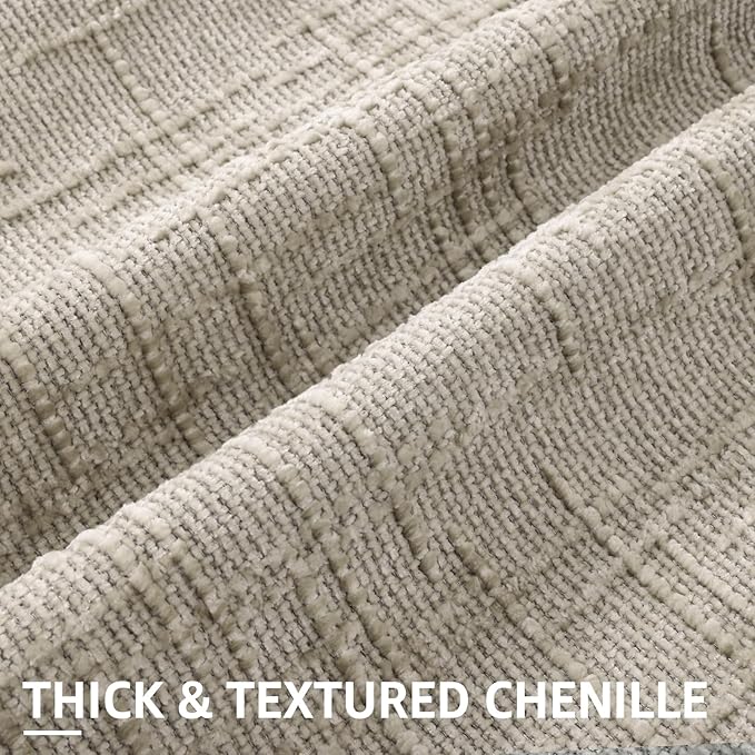 decorUhome Light Brown Chenille Throw Pillow Covers 20x20 Set of 2 Textured Soft Cozy Slubby Couch Pillow Covers Modern Farmhouse Boho Decorative Pillow Cases for Bed Sofa Living Room