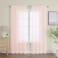 OWENIE Furman Sheer Curtains 84 inches Long for Bedroom Living Room 2 Panels Set, Clip Jacquard Solid Blush Pink Semi Sheer Curtains, Light Filtering Rod Pocket Curtain, 40Wx84L inch
