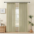 Pinch Pleated Linen Curtains 84 Inch Length 2 Panels Set, Light Filtering Linen Textured Sheer Drapes Memory Trained Pleated Curtain Back Tab for Living Room Farmhouse with Hooks Rings, Grey Beige