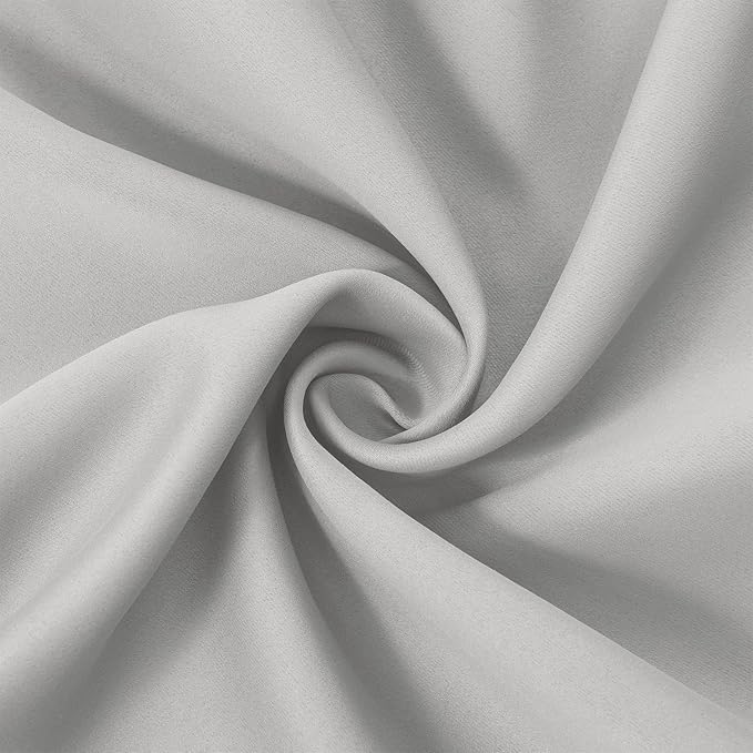 LEMOMO Blackout Curtains 52 x 45 inch/Light Grey Curtains Set of 2 Panels/Thermal Insulated Room Darkening Bedroom Curtains