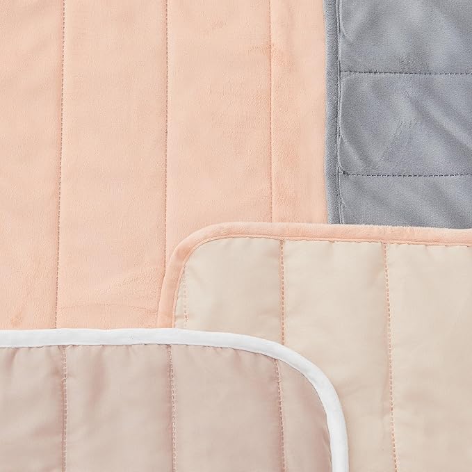 Great Bay Home Velvet Chair Cover - Washable Slipcover Furniture Protector with Elastic Straps - Furniture Cover for Dogs, Kids, and Pets - Stitched Detail (Peach)