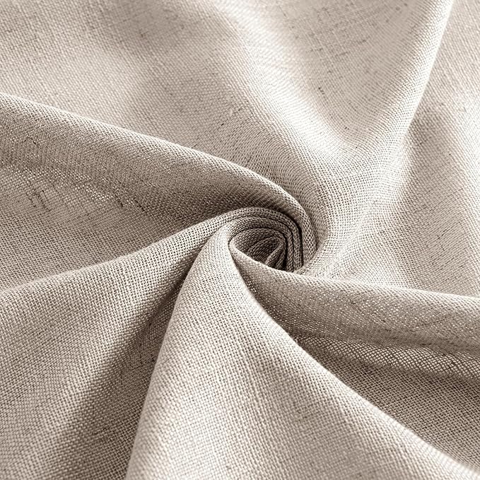 MIULEE Natural Linen Curtains 108 Inches Long 2 Panels for Bedroom Living Room, Soft Linen Textured Window Drapes Semi Sheer Light Filtering Back Tab Rod Pocket Farmhouse Modern Burlap Look Decor