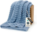 Bedsure GentleSoft Throw Blanket for Couch - Cozy Soft Blankets for Women, Cute Small Throws for Girls, Blue, 50x70 Inches