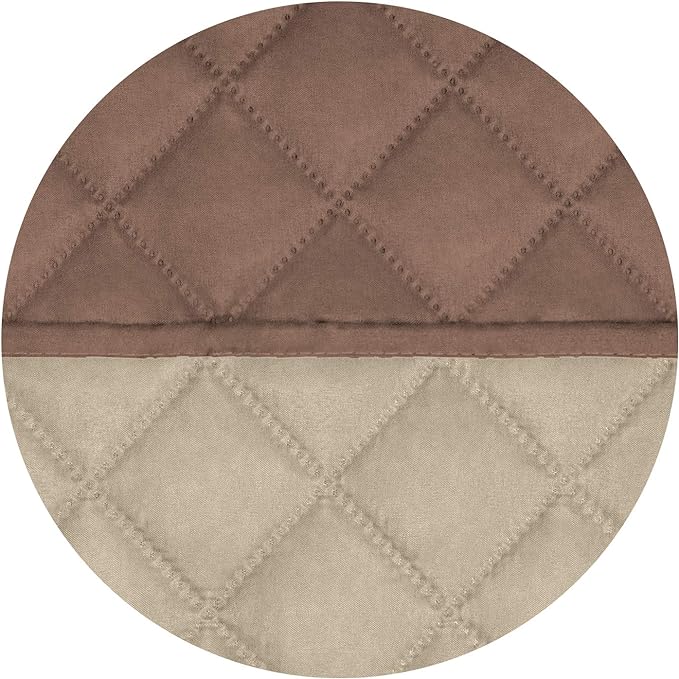 PureFit Reversible Quilted Sofa Cover, Water Resistant Slipcover Furniture Protector, Washable Couch Cover with Non Slip and Elastic Straps for Kids, Dogs, Pets (Chair, Brown/Beige)