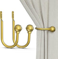 Hion Curtain Holdbacks Gold 2pcs, Curtain Tiebacks Wall Mounted Curtain Hooks Holders for Drapes
