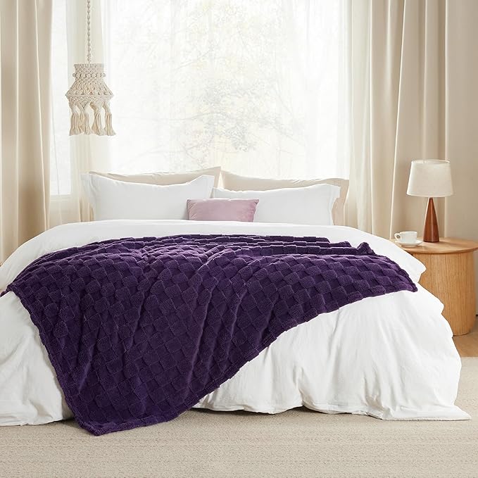 Bedsure GentleSoft Twin Blanket for Bed - Super Soft Cozy Blankets for Kids Girls, Cute Fuzzy Fleece Mother's Day Throws for Bedroom Couch, Purple, 60x80 Inches