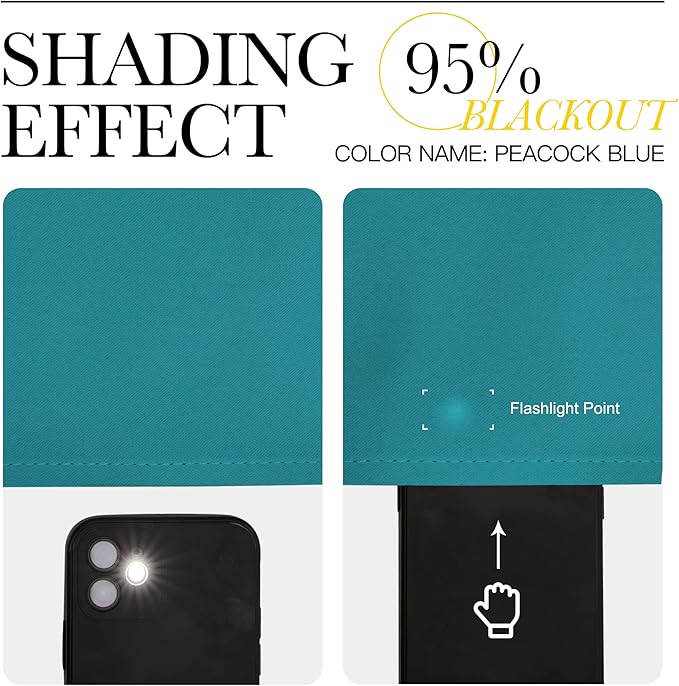 NICETOWN ROM Darkening Curtains 40 inch Length 2 Panels, Thermal Insulated Grommet Blackout Curtains for Modern Casual Elegant Bedroom Kids Room Theme Decoration (Peacock Teal, 2 Pieces, W42)