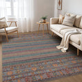 Nakagishi 6X9 Area Rugs Living Room: Washable Large Vintage Rug Neutral Non-Slip Soft Stain Resistant Indoor Carpet for Bedroom Nursery Dining Room Office Playroom - Multi Color
