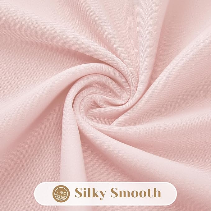 HOMEIDEAS Non-See-Through Blush Pink Privacy Sheer Kitchen Curtains, 30 X 24 Inches Long 2 Panels Short Sheer Curtains Light Filtering Bathroom Window Drapes for Bedroom Living Room