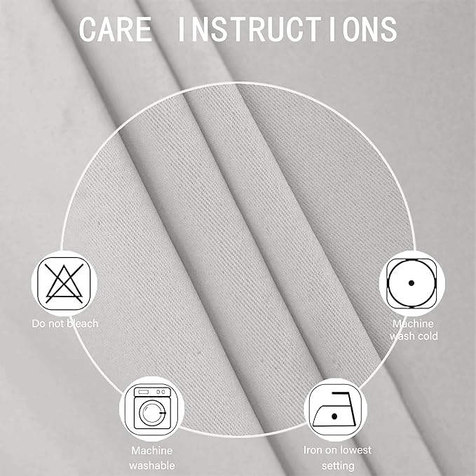 LEMOMO Light Grey Thermal Blackout Curtains/52 x 72 Inch/Set of 2 Panels Room Darkening Curtains for Bedroom