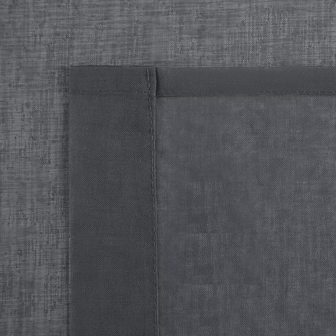 DWCN Dark Gray Sheer Curtains Semi Transparent Voile Rod Pocket Curtains for Bedroom and Living Room, 52 x 45 inches Long, Set of 2 Panels