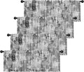Emvency 4 Pack Valances Window Treatments, Abstract Modern Grey Grunge Minimalist Drapes Adjustable Curtain for Windows Living Room Kitchen Over Sink, 52x18 Inch Rod Pocket Valances