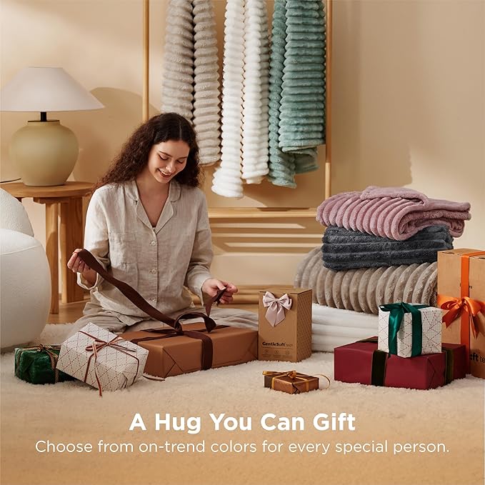 Bedsure GentleSoft Grey California King Size Blanket for Bed - Cozy Soft Blankets for Women, Cute Large Throws for Girls, 102x96 Inches