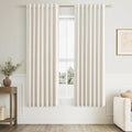 Guken Cream 100% Blackout Curtains 60 Inch Length 2 Panels Set for Living Room Bedroom Back Tab Thermal Insulated Black Out Linen Drapes Room Darkening Window Curtains
