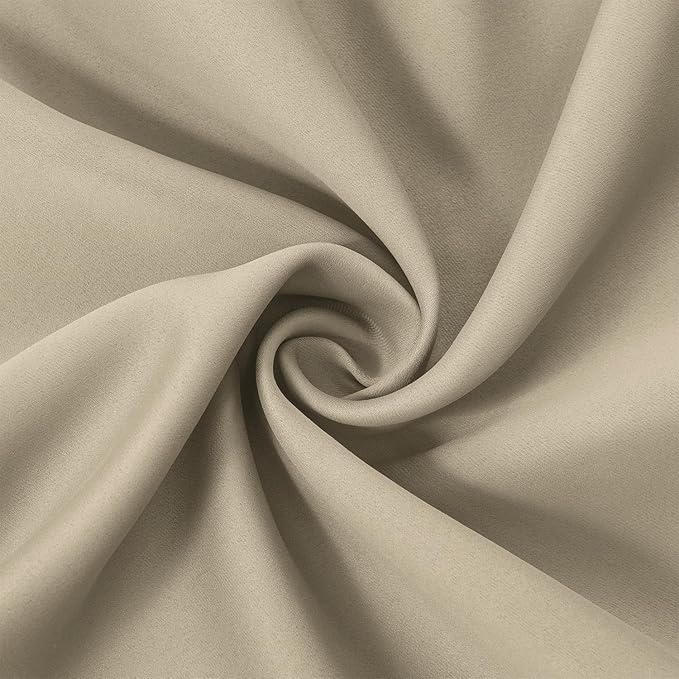 LEMOMO Beige Blackout Curtains/52 x 108 Inch/Set of 2 Panels Room Darkening Curtains for Bedroom