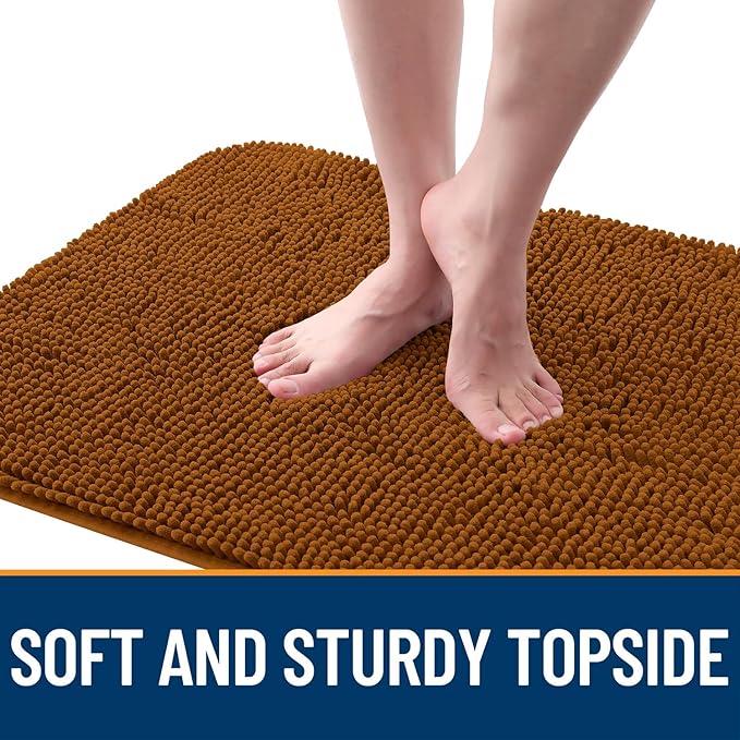 OLANLY Dog Door Mat for Muddy Paws 30x20, Absorbs Moisture and Dirt, Absorbent Non-Slip Washable Doormat, Quick Dry Chenille Mud Mat for Dogs, Entry Indoor Entryway Carpet for Inside Floor, Ochre