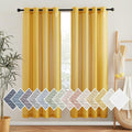 NICETOWN Linen Sheer Curtains 72 inch Length 2 Panels, Grommet Linen Blend Privacy with Light Filtering Gold Window Drapes for Bedroom/Girls Room, Citrine, W52 x L72, 2 Panels