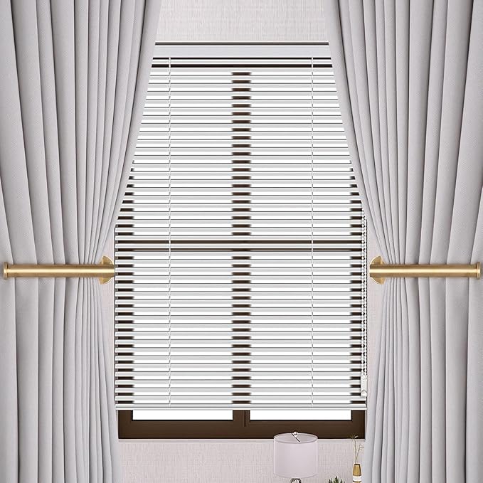Groleca Adhesive Curtain Holdbacks - 4 Pack No Drill Tie Backs Hooks for Drapes, Damage-Free Wall Mounted Curtain Holders with Strong Adhesive (4, Gold)