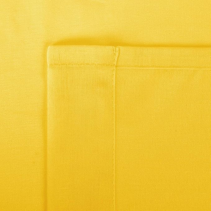 DWCN Yellow Sheer Curtains Semi Transparent Voile Rod Pocket Curtains for Bedroom and Living Room, 52 x 45 inches Long, Set of 2 Panels