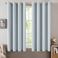MIULEE Linen Textured Curtains for Bedroom Solid 100% Blackout Thermal Insulated Chambray Blue Grommet Room Darkening Curtains & Drapes Luxury Decor for Living Room Nursery 52 x 54 Inch (2 Panels)