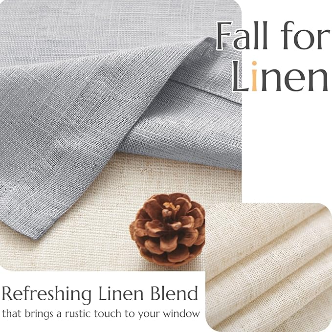 jinchan Linen Valance for Farmhouse Living Room Windows 16 Inch Gray Slubbed Crossed Double Layer Window Valance Light Filtering Rustic Country Overlay Rod Pocket 1 Panel Grey