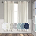 Cream Curtains 72 Inch Length for Bedroom Pair Set 2 Panels Back Tab Loop Rod Pocket Light Filtering Semi Sheer Thick Soft Woven Textured Curtains for Sitting Room Family Living Area Boho 52x72 Long