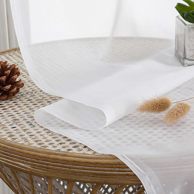 Chyhomenyc White Sheer Curtains 78 Inches Long 2 Panels Set for Living Room, Light Filtering Voile Lightweight Bedroom Curtains, Solid Window Treatment Drapes, Each 59W x 78L