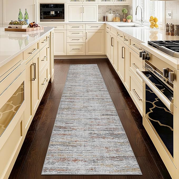 Washable Runners for Hallway 2x6 Runner Rug,Ultra-Thin Kitchen Runner Rugs,Non-Slip Backing Entryway Rug Runner,Abstract Carpet for Hallways,Bedroom,Dining,Laundry Room