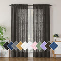 Simplebrand Chocolate Semi Sheer Curtains 84 Inches Long 2 Panels, Light Filtering Geometric Jacquard Clip Textured Sheer Curtains for Bedroom，Modern Elegant Window Curtains Drapes，42x84 inch