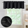 Chyhomenyc Black Valance for Windows, Light Filtering Faux Linen Decorative Small Short Kitchen Window Valance Curtain for Living Room Bathroom Cafe Laundry Basement, 60Wx14L inch, 1 Piece