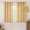 LAMIT Faux Linen Curtains for Bedroom, Light Filtering Panels, Grommet Privacy Protected Linen Burlap Curtains for Small Window/Kids' Room, Set of 2 Panels (52 x 45 Inch, Caramel Brown)