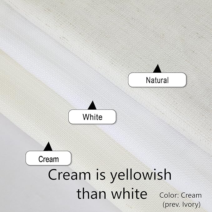 Chyhomenyc Cream Short Curtain Valance for Windows, Faux Linen Textured Half Window Curtains, Burlap Solid Topper Small Curtain Valance for Bathroom Laundry Basement, 60Wx18L Inch, 1 Piece