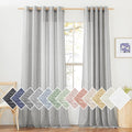 NICETOWN Linen Sheer Sliding Door Curtains 84 inch Long for Living Room, Grommet Semi Sheer Vertical Drapes Privacy with Light Filter for Home Office, W70 x L84, Grey, 1 Pair