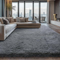 Shag Area Rugs for Bedroom Living Room,4X6 Ultra Soft Fluffy Area Rugs for Dorm, Indoor Carpet Nursery Rugs for Kids Room Home Decor,Dark Grey 4X6