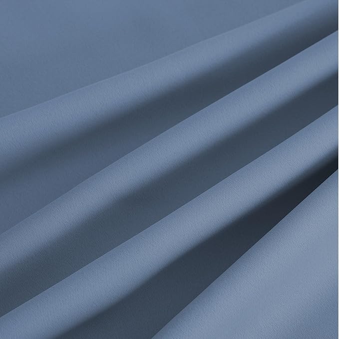 NICETOWN Room Darkening Draperies Curtains Panels, 2 Panels Stone Blue W52 x L102