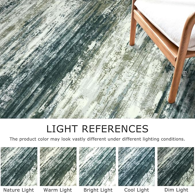 KOZYFLY Small Area Rug 2x3 Rug Entryway Rugs Modern Abstract Indoor Non-Slip Machine Washable Rug Green Yellow, Dining Room Rug with Soft Low Pile for Living Room Bath Office Small Carpet Floor Mats