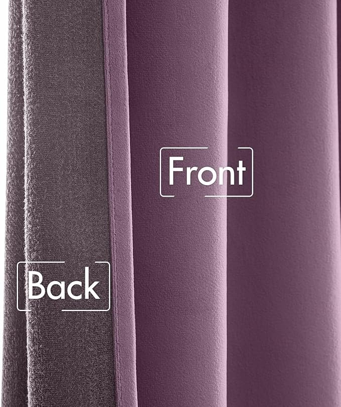 MIULEE Lavender Velvet Curtains 108 inches - Luxury Blackout Curtains for Bedroom Living Room Thermal Insulated Super Soft Window Drapes Rod Pocket & Back Tab, W52 x L108 inches,Purple,2 Panels