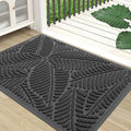 Colorxy Waterproof Doormat, Sturdy Natural Rubber Front Indoor Mat, Non Slip Low Profile Outdoor Door Mats, Stain and Fade Resistant Floor Mats, Easy Clean Patio Entry Mat, 30''x17'', Light Grey