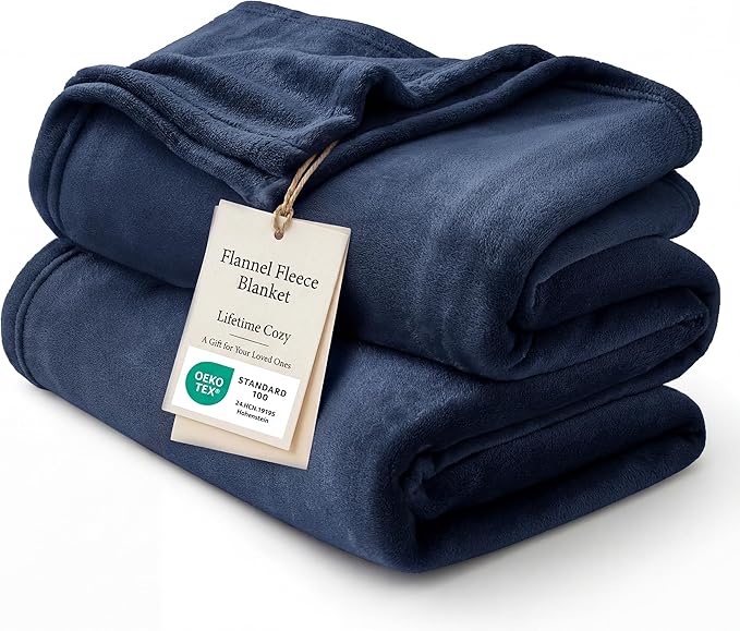 Bedsure GentleSoft Fleece Bed Blankets Full Size Navy - Soft Lightweight Plush Fuzzy Cozy Luxury Blanket Microfiber, 84x90 inches