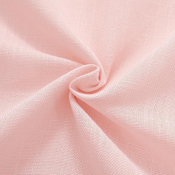 Extra Long Light Pink Linen Curtains 120 Inch Length 2 Panels for Girls Bedroom Living Room Light Filtering Semi Sheer Window Drapes Back Tab Rod Pocket Modern Farmhouse Decor