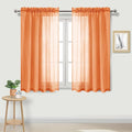 DWCN Sheer Curtains 54 inch Length 2 Panels Set, Orange Short Light and Airy Gauzy Window Curtain Drapes for Cafe/Loft/Nursery, 2pcs, W52 x L54