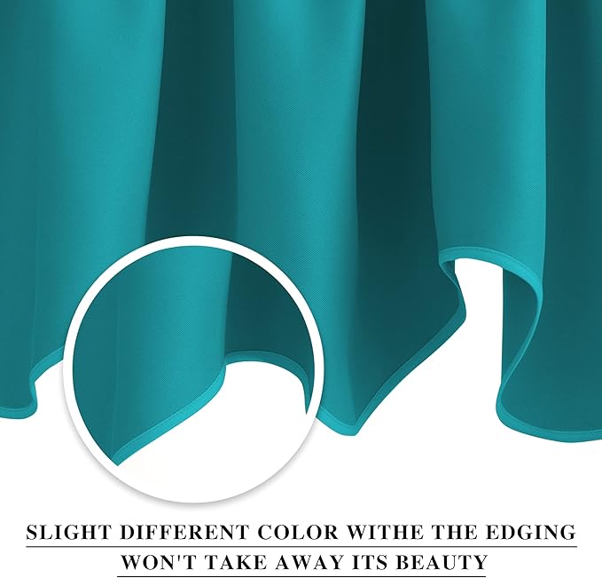 NICETOWN Blackout Curtain Valances Solid Rod Pocket Scalloped Valances Short Curtain Panels for Kitchen Window/Bedroom/Barthroom, 52" x 18" Inches, 2 Panels, Peacock Teal